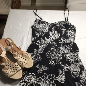 Black and white floral dress